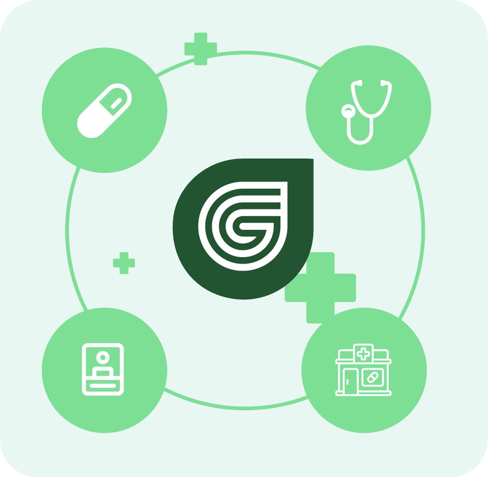 Grafik zur Darstellung einer ganzheitlich elektronischen Gesundheitsversorgung